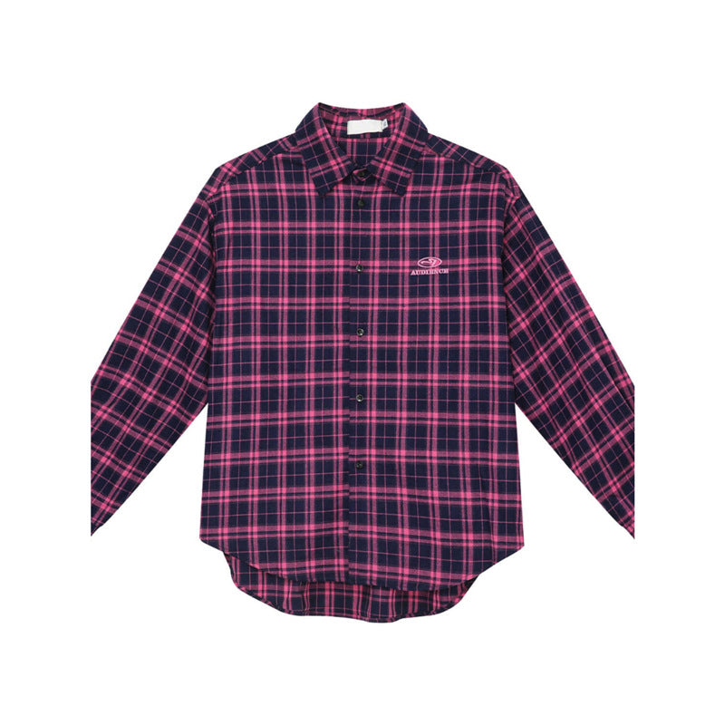 sanyamk Skater Boy Outfits American Simple Men's Plaid Shirt Loose Retro Casual All-Match Long Sleeve Coat for Men