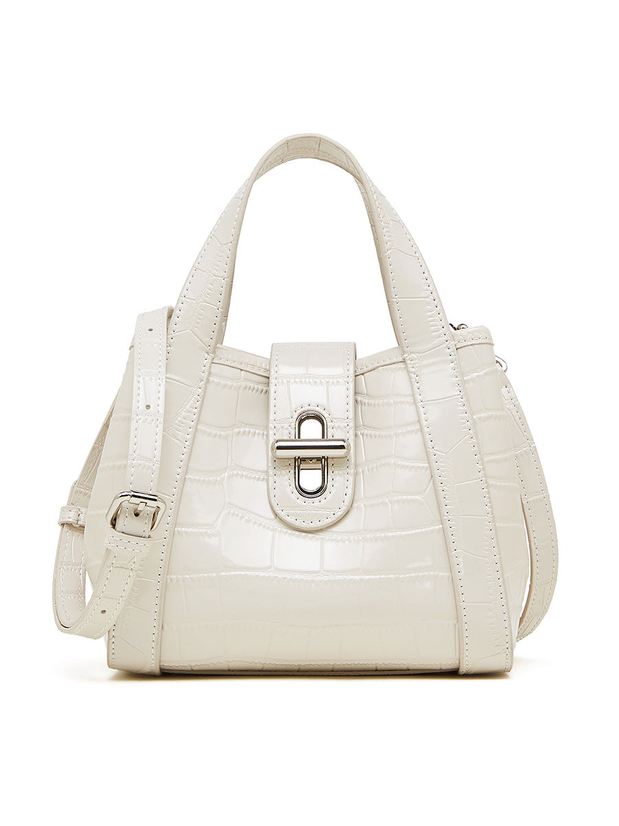 Light luxury versatile shoulder women's bag, leather commuter crocodile pattern handbag, vegetable basket tote bag