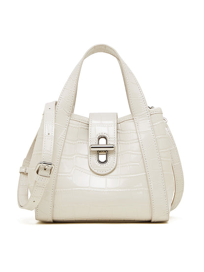 Light luxury versatile shoulder women's bag, leather commuter crocodile pattern handbag, vegetable basket tote bag