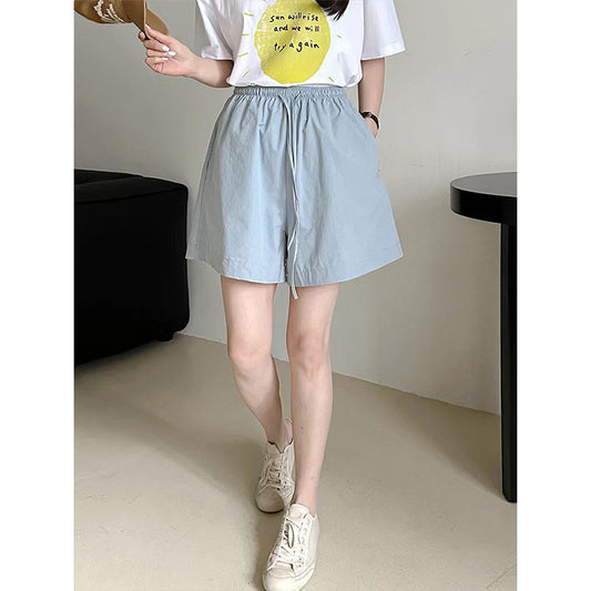 2025 popular Summer Korean Casual Loose Design Hot Pants Tightening Waist Skinny Sports Shorts 3019-1