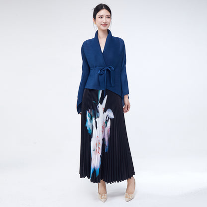 Factory direct sales can change the picture and size, fashion suit women's clothing two-piece set, high-quality pleated shawl jacket skirt