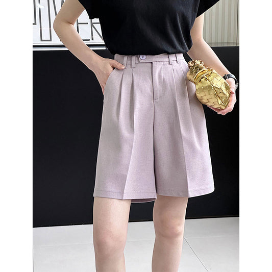 2025 popular spring and summer new suit shorts for women, Korean high-waisted loose and comfortable drape casual pants for women 246662