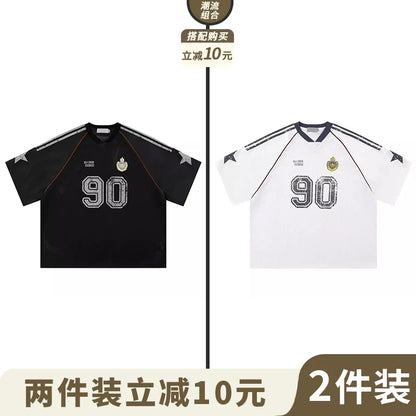 sanyamk Street Rugby Short Sleeve Oversize Casual T-Shirt