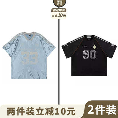 sanyamk Street Rugby Short Sleeve Oversize Casual T-Shirt