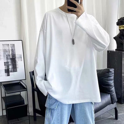 sanyamk 90s streetwear Straight Jeans Men's Spring and Autumn Japanese Men's Washed Blue Loose Wide-Leg Casual Ankle-Tied Pants Men's