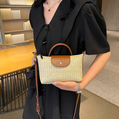 SANYAMK 2025 Woven straw bag women's popular new messenger bag summer versatile single shoulder portable Popular style work hand bag