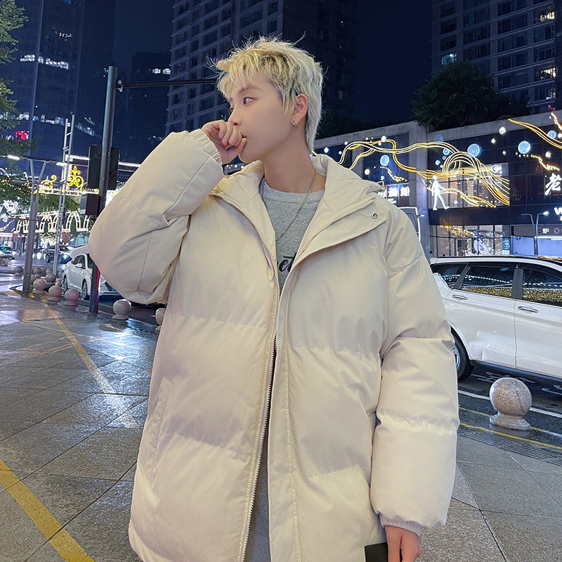 sanyamk men winter outfits American Cotton-Padded Coat Men's Autumn and Winter 2024 New Men's Cotton-Padded Coat Workwear Couple Bread Coat Fashion