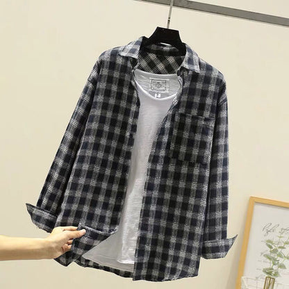 sanyamk mens clothing styles Autumn Hong Kong Style Ins Plaid Shirt Men's Long Sleeve Korean Style Trendy Handsome Jacket Casual Couple Shirt Slim Fit