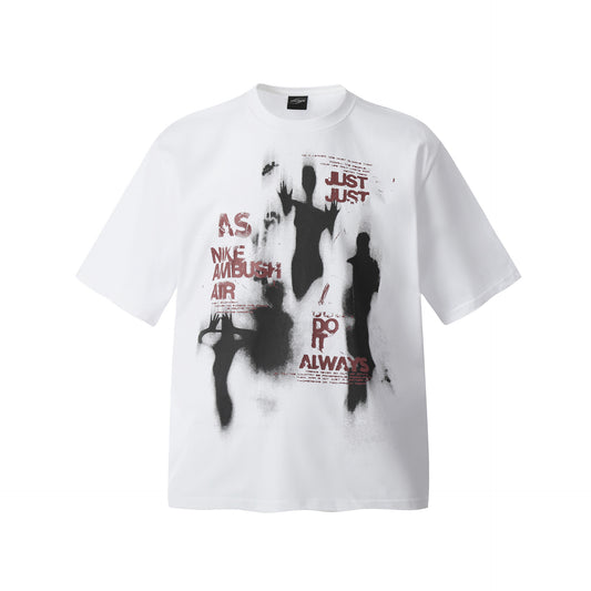 2025 F6625 2025n Street 2025 Summer Retro Alien Figure Design High Sense Men's Loose Short Sleeve T-Shirt