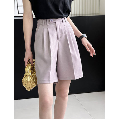 2025 popular spring and summer new suit shorts for women, Korean high-waisted loose and comfortable drape casual pants for women 246662