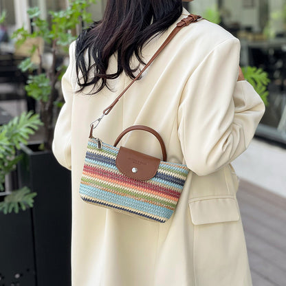 SANYAMK 2025 Woven straw bag women's popular new messenger bag summer versatile single shoulder portable Popular style work hand bag