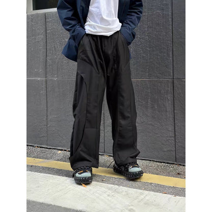 Bonsir guys clothing styles 2024 American High Street Deconstructing Personalized Casual Suit Pants Ins Trendy Drape Wide-Leg Pants