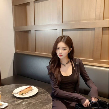 autumn and winter new Chic  casual 450g knitted sports suit KY040