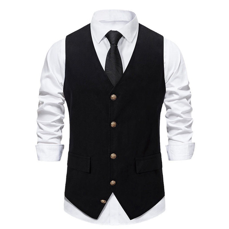 sanyamk fall outfits men Autumn and Winter New Suit Vest Men's Medieval Retro Vest European Size V-neck Single-Breasted Casual Vest