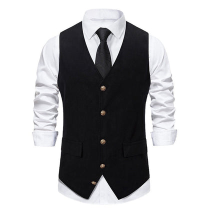 sanyamk fall outfits men Autumn and Winter New Suit Vest Men's Medieval Retro Vest European Size V-neck Single-Breasted Casual Vest