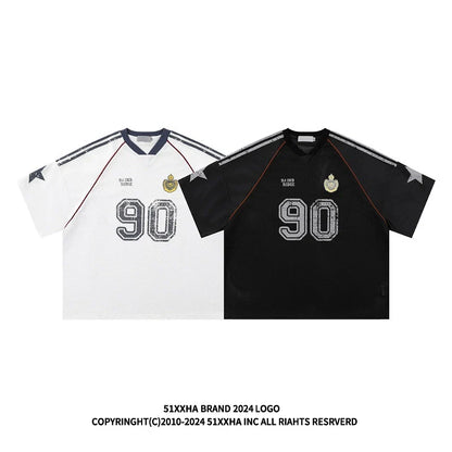 sanyamk Street Rugby Short Sleeve Oversize Casual T-Shirt