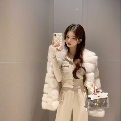 autumn and winter new Chic  casual 450g knitted sports suit KY040