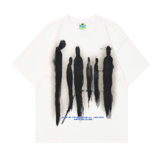 2025 T1010 2025n Street Tide 2025 Summer Men's and Women's Alien Elements Portrait Design Men's Loose Short Sleeve T-Shirt