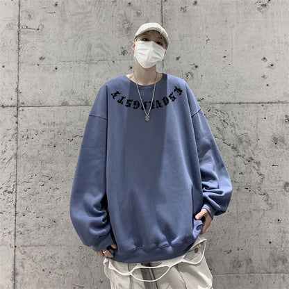 sanyamk Korean Streetwear Vintage Letter Graphic Hoodies Spring New Male Casual Loose Sweatshirts Fashion Basic Pullovers