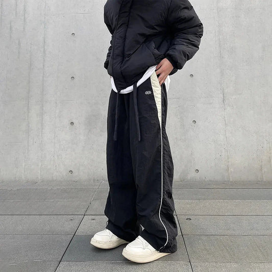 sanyamk Baggy Pants for Men Parachute Vintage Oversize Joggers Harajuku Streetwear Sweatpants Black Wide Leg Trousers Male