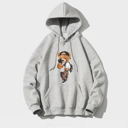 Bonsir Limited New Fun Hoodie Fashion Street Bear Print Graphic Simple Harajuku Hip Hop Casual Style Cotton Men's Hoodies Sweatshirts