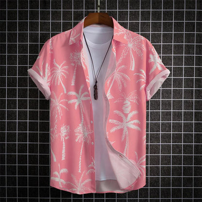 sanyamk Summer Hawaiian Beach Men's Shirt 3D Printing Casual Clothing Oversized Short Sleeve Shirts for Men Street Fashion Tops