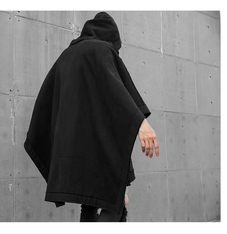 sanyamk Techwear Black Oversized Hoodies Sweatshirt Baggy Trench Coat Anorak Men Goth Punk Japanese Streetwear Hip Hop Gothic