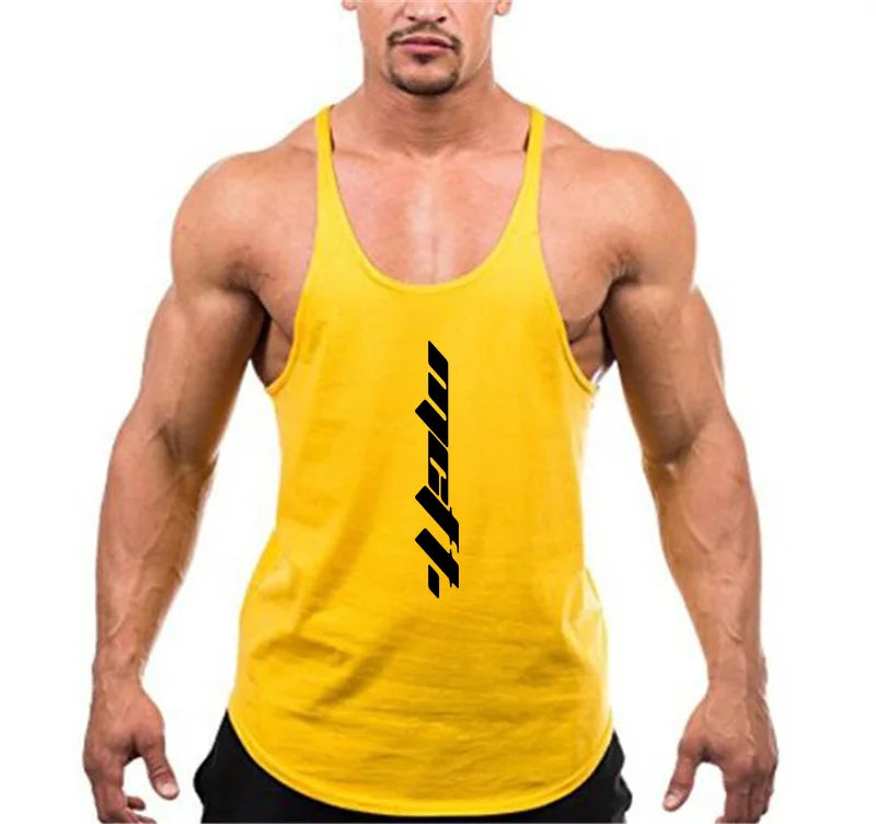 sanyamk Mens Gym Clothing Bodybuilding Tank Tops Fitness Training Sleeveless Shirt Cotton Muscle Running Vest Casual Sports Singlets