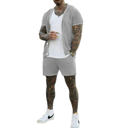 sanyamk Summer Tracksuit Men Sets Casual Men Set 2 Pieces Man Short Sleeve T-shirt Solid Sports Shorts Joggers Sets Men Clothing