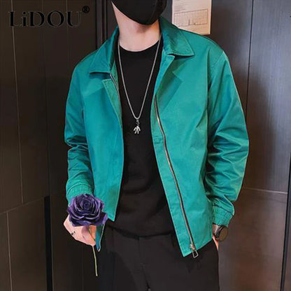 sanyamk Spring Autumn Temperament Vintage Casual Youth Jacket Man Loose Simple All Match Fashion Top Men Chic Male Streetwear Clothes