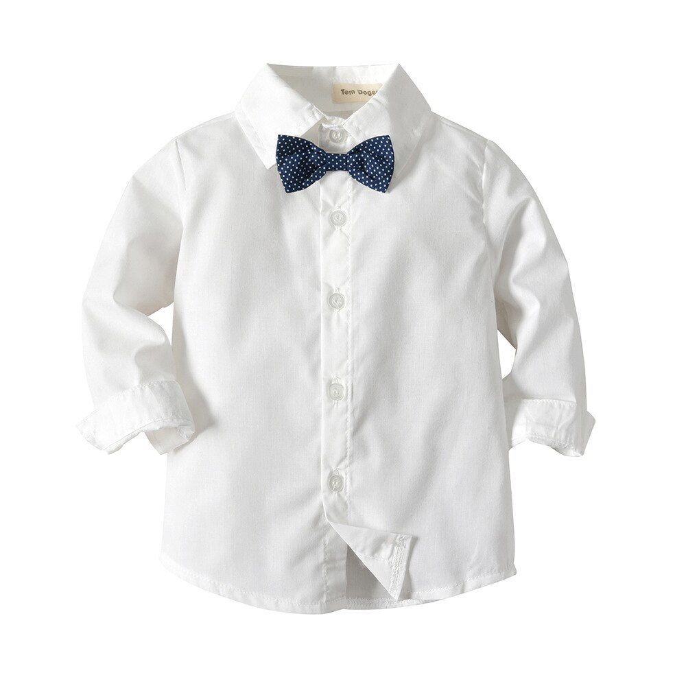 sanyamk Boy Suit Dress Long Sleeve Shirt Vest Trousers Gentleman Bow Tie Gentleman Suit Four Piece Set Of Boy Treasure