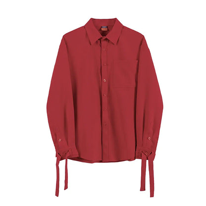 Bonsir Autumn New Korean Fashion Casual Chic Loose Button Down Shirt Men Design Brand Man Shirts Long Sleeve Solid Shirts W59