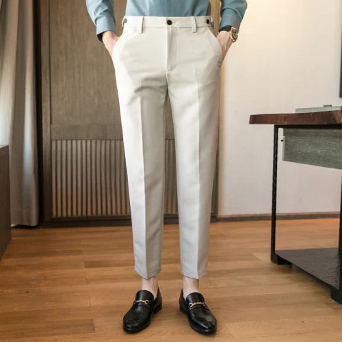 sanyamk Brand Clothing Fashion Male Spring High Quality Cotton Business Suit Trousers/Men's Pure Color Leisure Suit Pants 28-34