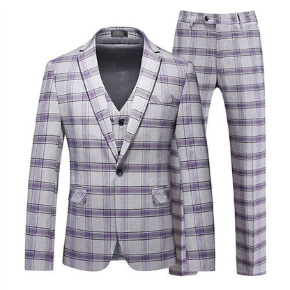 sanyamk Men's Business Banquet Suit 3 Piece Set Fashionable Men Wedding Ball Groom Dress Balzers and Pants with Vests Large Size 6XL