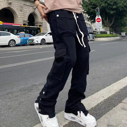 Bonsir Fashion Chic Men Cargo Pants Streetwear Joggers High Street Techwear Man's Casual Trousers Japanese Hip Hop Punk Harem Pants