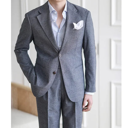 sanyamk High Quality Wedding Suits For Men Solid Color Business Formal Casual Dress Suits 2 Pieces Office Work Party Prom Costume Homme