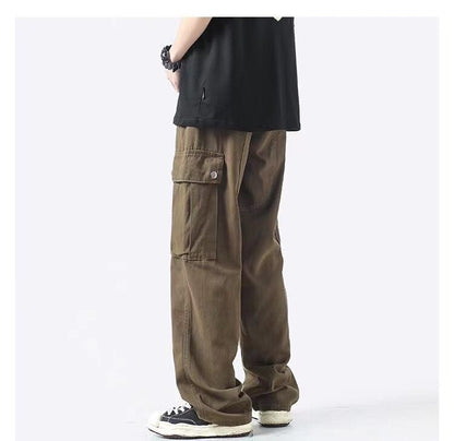 sanyamk Men's Loose Fashion Trend Large Pocket Casual Pants Japanese Style Retro Trousers 3 Color Sweatpants Plus Size S-3XL