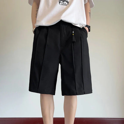 sanyamk Summer Suit Shorts Men Fashion Social Mens Dress Shorts Korean Loose Black White Casual Shorts Mens Office Formal Shorts M-3XL