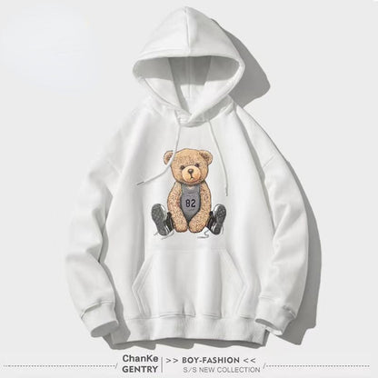 Bonsir Limited New Fun Hoodie Fashion Street Bear Print Graphic Simple Harajuku Hip Hop Casual Style Cotton Men's Hoodies Sweatshirts