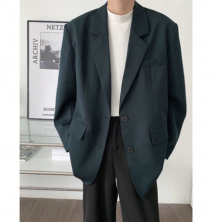 sanyamk Men's High-quality Casual Suit Jackets Formal Western-style Clothes Loose Black/brown/green Blazers Business Coats S-XL