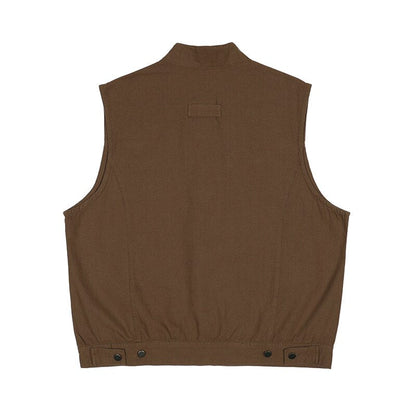 Bonsir Retro Multi-pockets Streetwear Oversized Sleeveless Jackets Mens and Womens Solid Color Harajuku Hip Hop Loose Vest