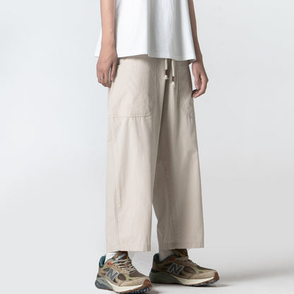 Bonsir Summer Oversized Wide Leg Pants Men Fashion Loose Casual Pants Men Japanese Streetwear Hip-hop Straight Pants Mens Trousers