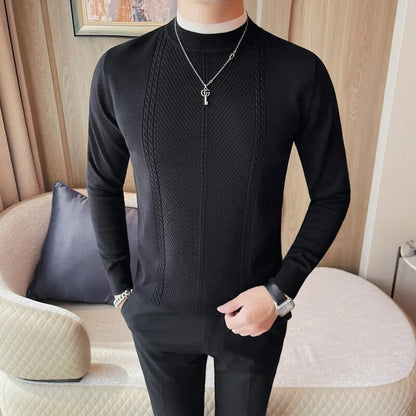 Bonsir Brand Clothing Trendy Spring Pullover Loose Thermal Thick Streetwear Men Winter Sweater Knitted Sweater Men Christmas Sweater