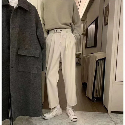 sanyamk Spring Summer New Solid Color Men's Clothing Silky Feeling Handsome Fashion Casual Trend Korean Version Youth Suit Pants