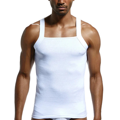 sanyamk Mens Undershirt Plain Heavy Weigh Tank Tops Sleeveless Male Bodyshaper  Square Cut Sports Muscle Gym Wrestling Fitness T-Shirts