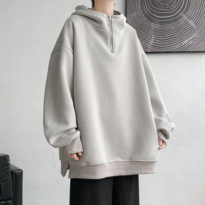 sanyamk Turtleneck Hoodie Zipper Pullovers Streetwear Hip Hop Hooded Sweatshirt Men Clothing Korean Couples Harajuku Coat