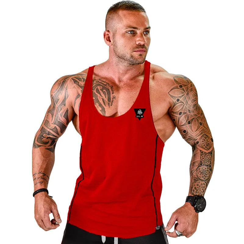 sanyamk Mens Bodybuilding Tank top Gyms Fitness sleeveless shirt New Male Cotton clothing Fashion Singlet vest Undershirt vest for men