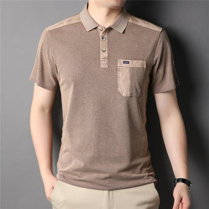 sanyamk Brand Summer New Arrival True Pocket Short Sleeve Polo-Shirt Men Clothing Cotton Business Casual T-Shirt Homme Z5170S