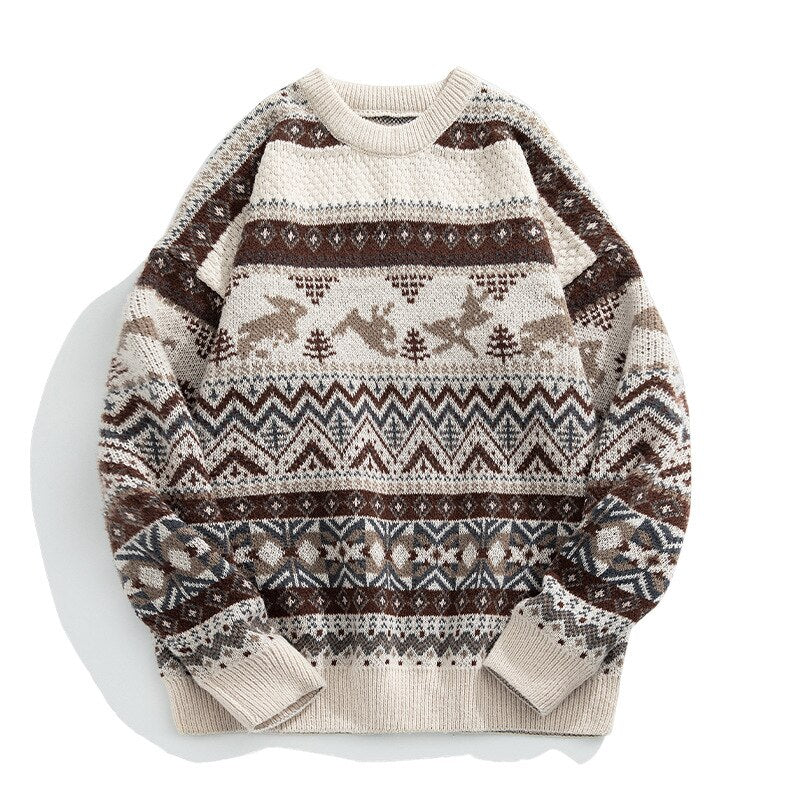 sanyamk Gypsy Men's Knitted Sweater Vintage Men Top Pullovers Sweaters and Jumpers Male Winter Warm Streetwear Men Clothes