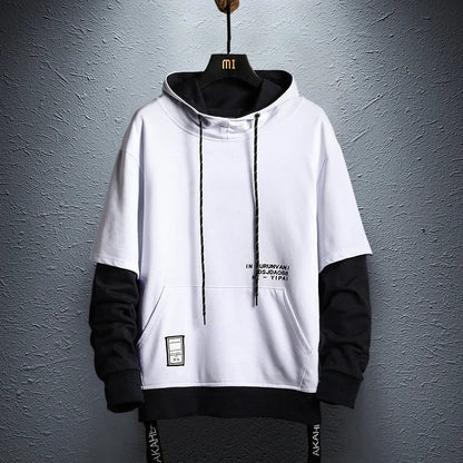 sanyamk New Hoodie Sweatshirt Mens Hip Hop Pullover Hoodies Streetwear Casual Fashion Clothes Colorblock Hoodie Cotton